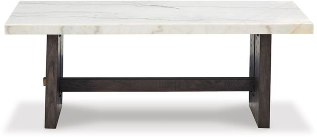Signature Design by Ashley® Burkhaus White Coffee Table with Dark Brown Base-1