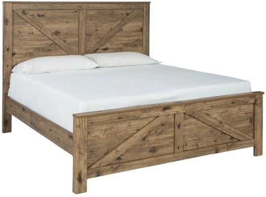 Signature Design by Ashley® Shurlee Light Brown Queen Crossbuck Panel Bed-1