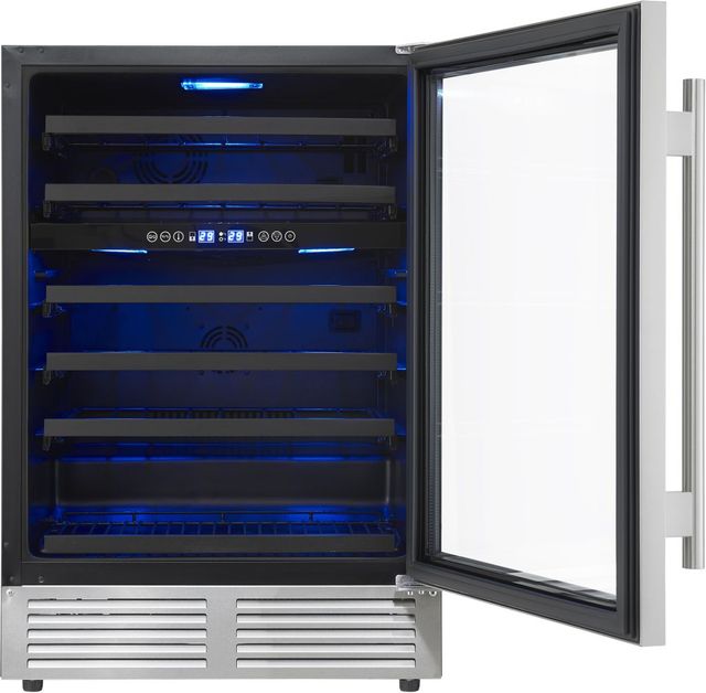 FORNO® Bacchino Series Alta Qualita 24" 4.8 Cu. Ft. Fingerprint Resistant Stainless Steel Wine Cooler -3