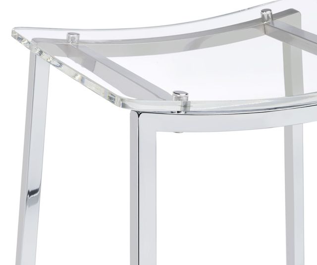 Coaster® Jovani Chrome/Clear 2-Piece Acrylic Backless Bar Stools Set-3