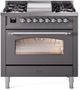 Ilve® Nostalgie II Series 36" Graphite Matte Pro Style Dual Fuel Range-0
