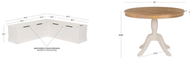Linon Tobin 2-Piece Natural/White Nook Set-2