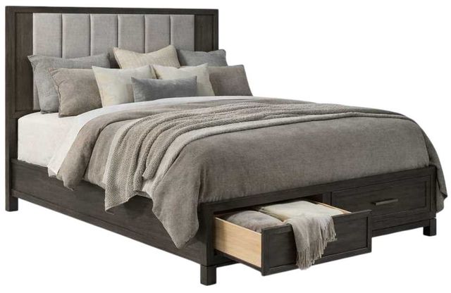 Liberty Furniture Modern Edge Caffe/Gray King Upholstered Panel Storage Bed-0