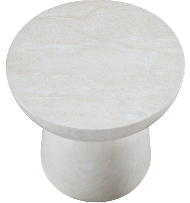 Meridian Furniture Avellino White Marble Finish End Table-2