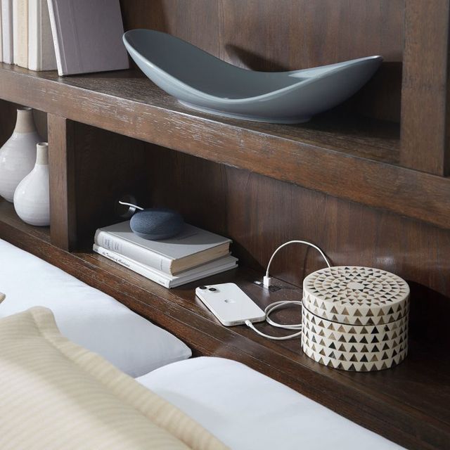 aspenhome® Modern Loft Brownstone Queen Platform Bed-2