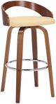 Armen Living Sonia 3-Piece Cream/Walnut Barstool Set-0