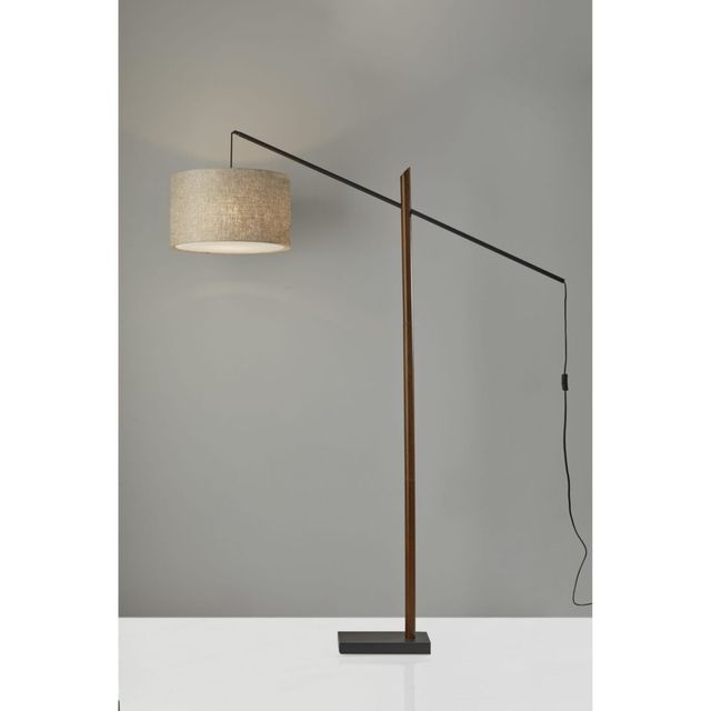 Adesso® Ethan Black And Walnut Arc Lamp-2