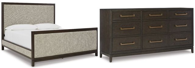 Signature Design by Ashley® Burkhaus 2-Piece Brown Queen Upholstered Bed Set-0