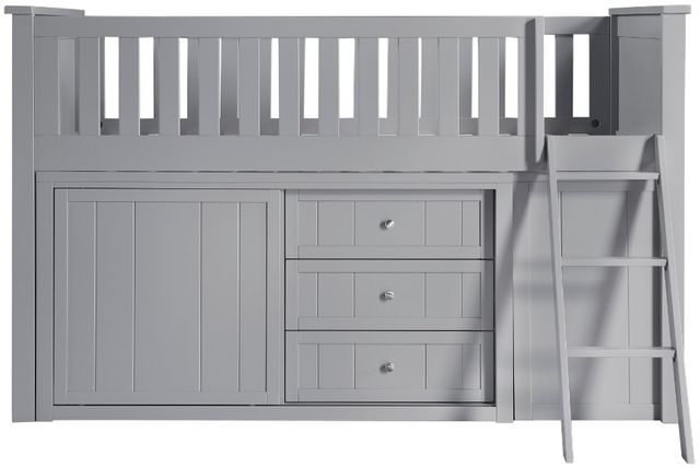 Homelegance® Orion Gray Twin Youth Low Loft Bunk Bed with Bookcase and Two Dressers-2