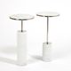 Global Views Short Cored Marble Table with Nickel Stand-0