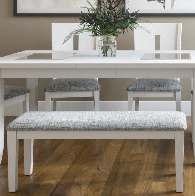 Jofran Inc. Urban Icon Gray/White Upholstered Bench-1