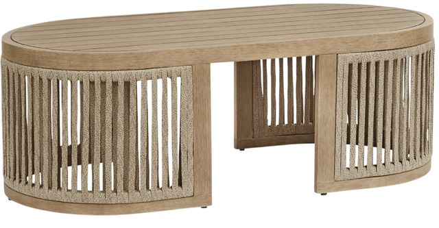 Signature Design by Ashley® Serena Shores Beige Wooden Outdoor Cocktail Table-0