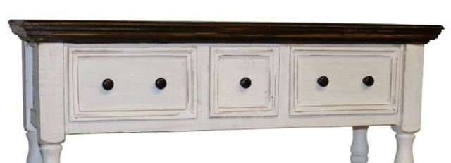 Million Dollar Rustic Cottage Rustic Brown Console Table with White Base-1