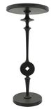 Sagebrook Home Metal and Marble Medallion Detail Black 28" Side Table-2