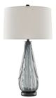 Currey & Company Nightcap Blue-Gray/Clear/Black Table Lamp-1