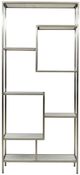 Dovetail Furniture Monroe Antique Nickel/Natural White Marble Bookcase-1