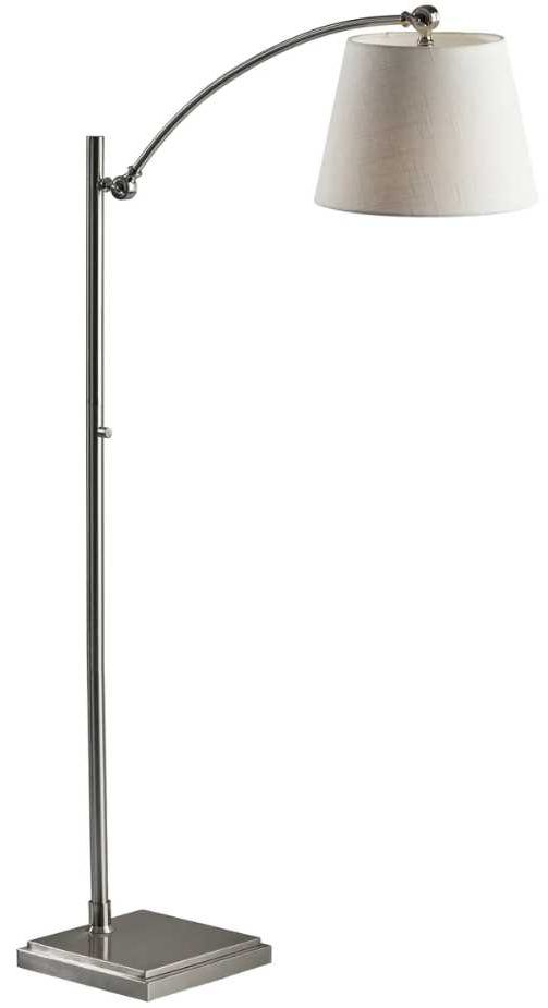 Adesso® York Brushed Steel Floor Lamp-0