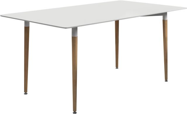 Coaster® Breckenridge Matte White/Natural Oak Dining Table-0