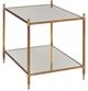 Century® Odesa Glass Top Chairside Table with Brass Frame-0