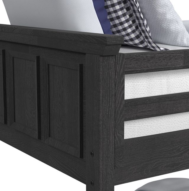 Elements International Hampton Kids Charcoal Youth Twin/Full Loft Bed with Staircase and Trundle-3