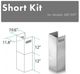 ZLINE 2 Piece 12" Stainless Steel Wall Hood Extension Kit-2