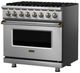 Viking® 5 Series 36'' November Sky Pro Style Dual Fuel Range with Griddle-1