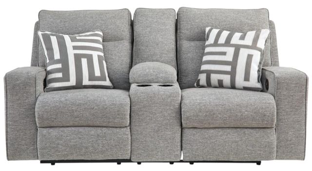 Signature Design by Ashley® Biscoe Pewter Power Reclining Loveseat-1