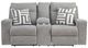Signature Design by Ashley® Biscoe Pewter Power Reclining Loveseat-1