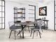 Mazin Furniture Memphis Gray Dining Table with Black Metal Legs-2
