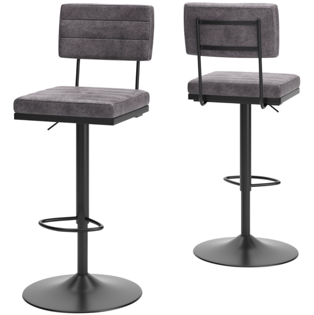 Signature Design by Ashley® Strumford Black/Gray Tall Swivel Bar Stool-1