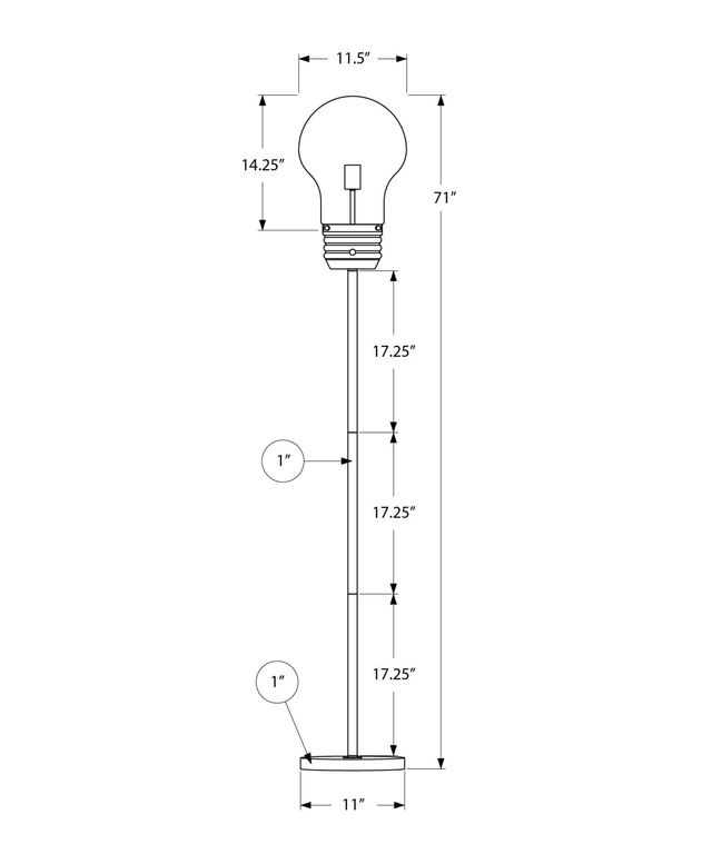 Monarch Specialties Inc. Antique Brass 71" Floor Lamp-2