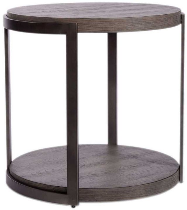 Liberty Furniture Modern View Gauntlet Gray Round End Table-0
