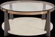 Signature Design by Ashley® Frazwa Glass Table Top Coffee Table with Brown Wooden Base-1