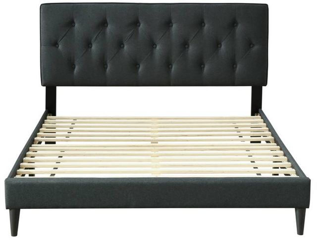 Bernards Piper Black Upholstered Queen Panel Bed-2