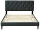 Bernards Piper Black Upholstered Queen Panel Bed-2