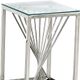 Mazin Furniture Prisma 20" Glass Top Accent Table with Polished Chrome Base-1