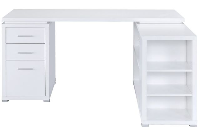 Coaster® Yvette White L-Shape Office Desk-1