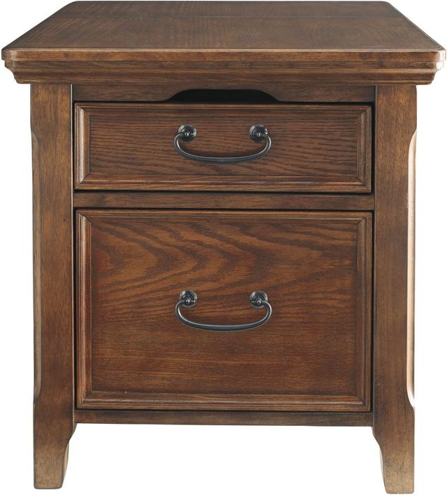 Signature Design by Ashley® Woodboro Dark Brown Media End Table-1
