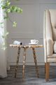A & B Home Gold Agate Side Table with Brass Inlay Twisted Legs-2
