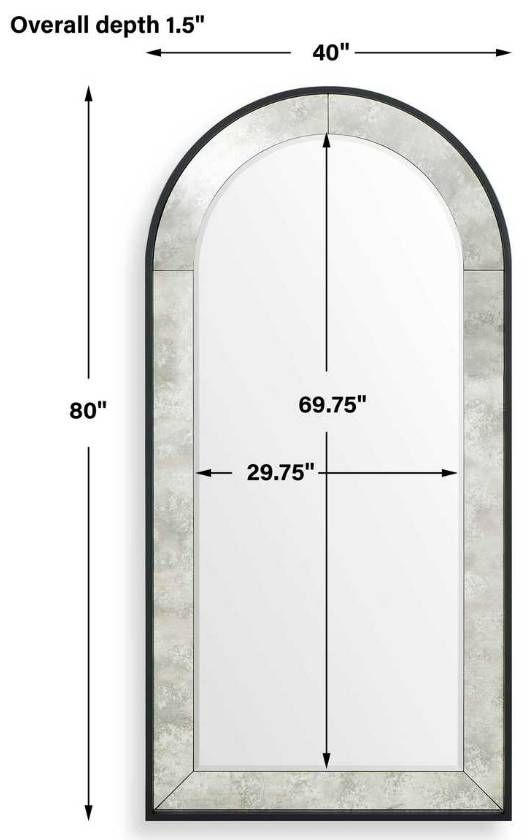 Uttermost® Marlowe Black Full Length Arch Mirror-2