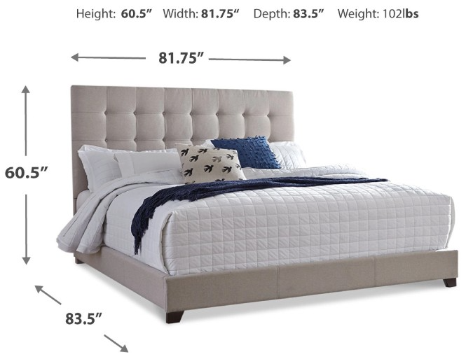 Signature Design by Ashley Dolante Beige Queen Upholstered Panel Bed - Thumbnail 4