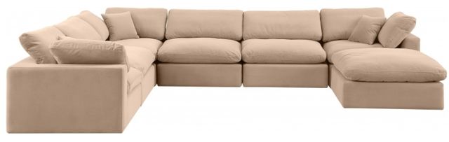 Meridian Furniture Comfy 7-Piece Beige Velvet Sectional -1