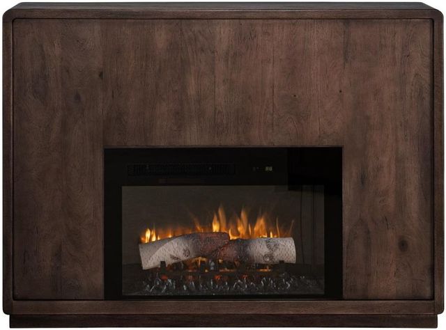 International Furniture Direct Mezquite Brown Console Fireplace-2