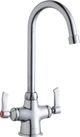 Elkay Chrome Single Hole Concealed Deck Faucet with 5" Gooseneck Spout and 2" Lever Handles-0