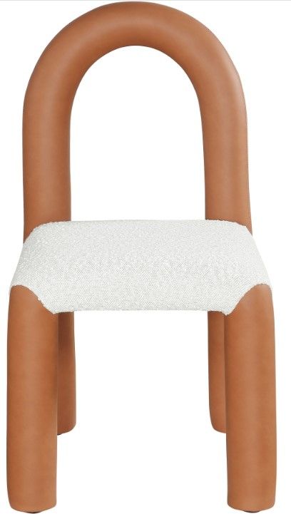 Meridian Furniture Amari Cognac/Cream Upholstered Dining Chair-1