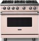 Viking® 5 Series 36" Blush Pro Style Gas (LP) Range with Polished Chrome Trim-0