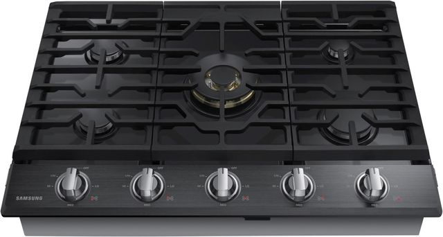Samsung 36" Fingerprint Resistant Black Stainless Steel Gas Cooktop-4