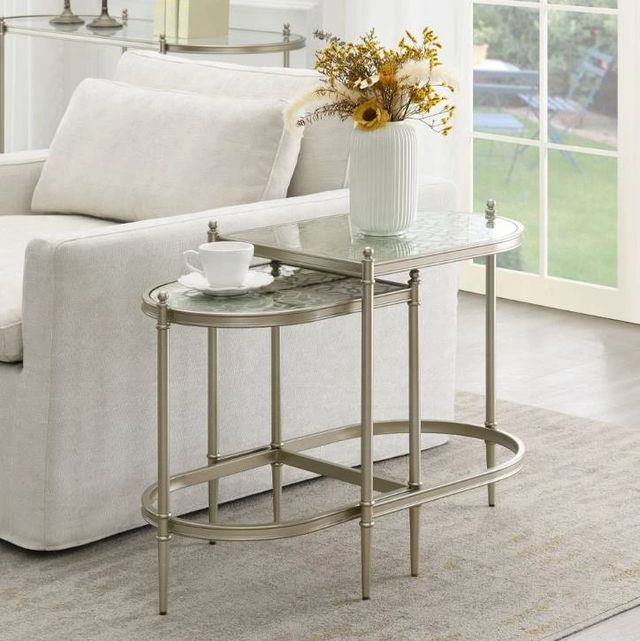 ACME Furniture Zaba Glass Top Nesting Table with Champagne Base-1