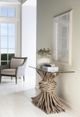 Century® Curate Knot Glass Top Console Table with French Grey Base-1