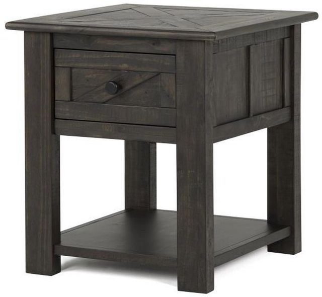 Magnussen Home® Garrett Weathered Charcoal End Table-0